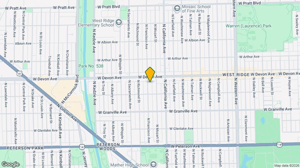 6335 N Francisco Ave, Unit 2S Mapa y Detalles de la Ubicación
