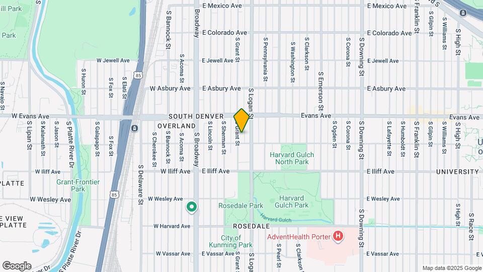 2174 S Grant St, Unit B Map and Location Details