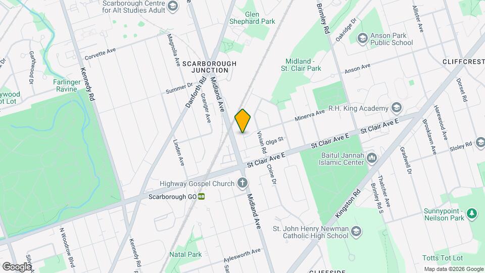 2 BED PLUS DEN - 1 BATH - SCARBOROUGH -  FOURPLEX Map and Location Details