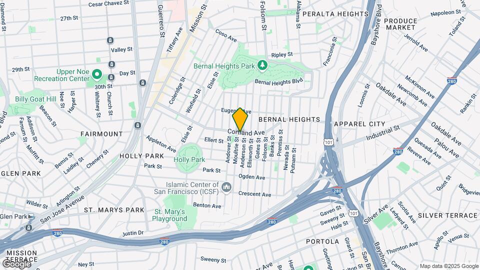 610 Cortland Ave Map and Location Details
