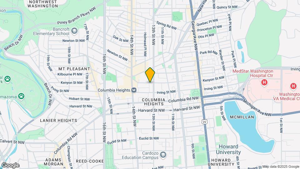 1306 Kenyon St NW, Unit Duplex apartment Map and Location Details