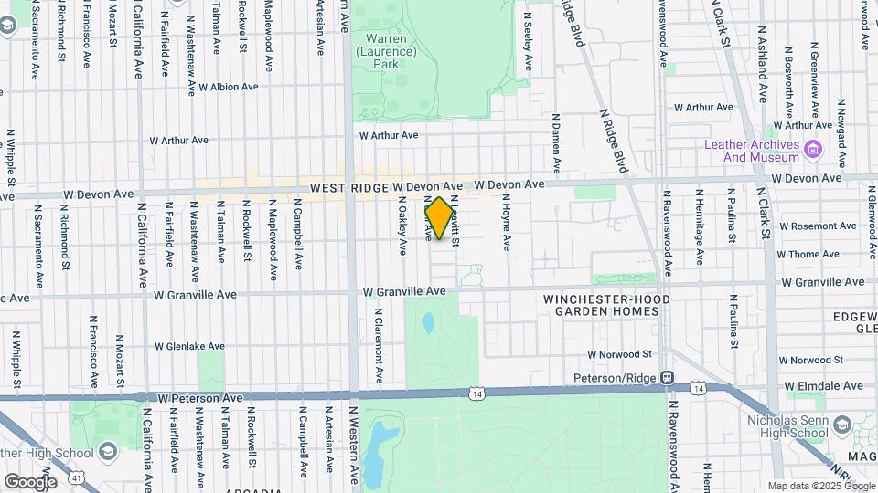 2217 W Rosemont Ave Mapa y Detalles de la Ubicación