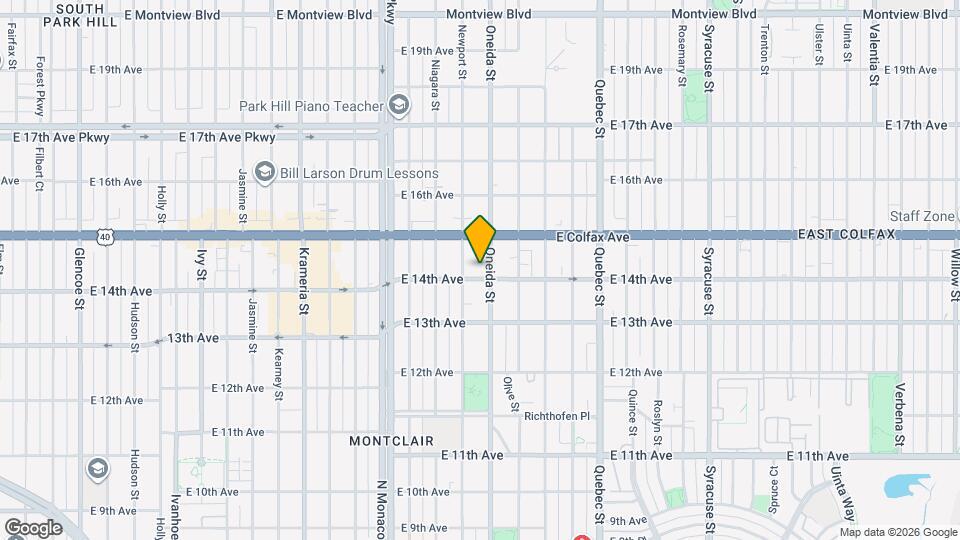 1421 Oneida St Map and Location Details