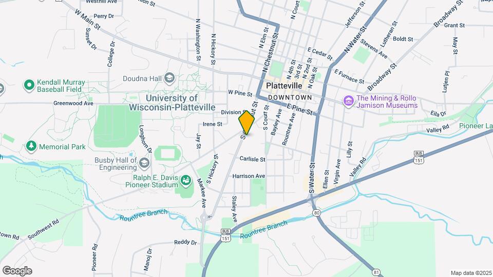 405 S Chestnut St, Unit Upstairs Map and Location Details