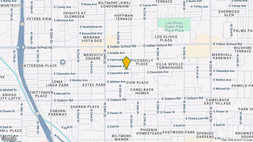 2532 E Clarendon Ave Map and Location Details