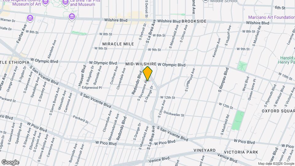 1072 S Sycamore Ave Mapa y Detalles de la Ubicación