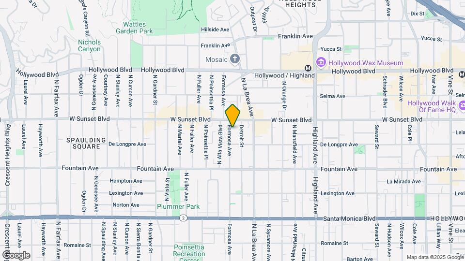 1436 N Formosa Ave Mapa y Detalles de la Ubicación