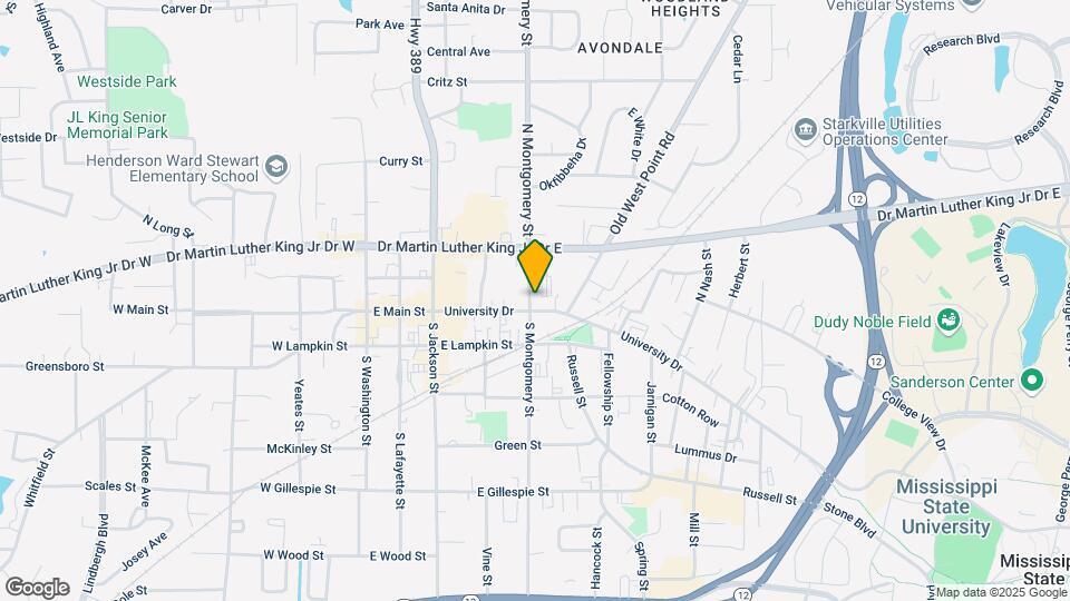 Midtown Starkville Mapa y Detalles de la Ubicación