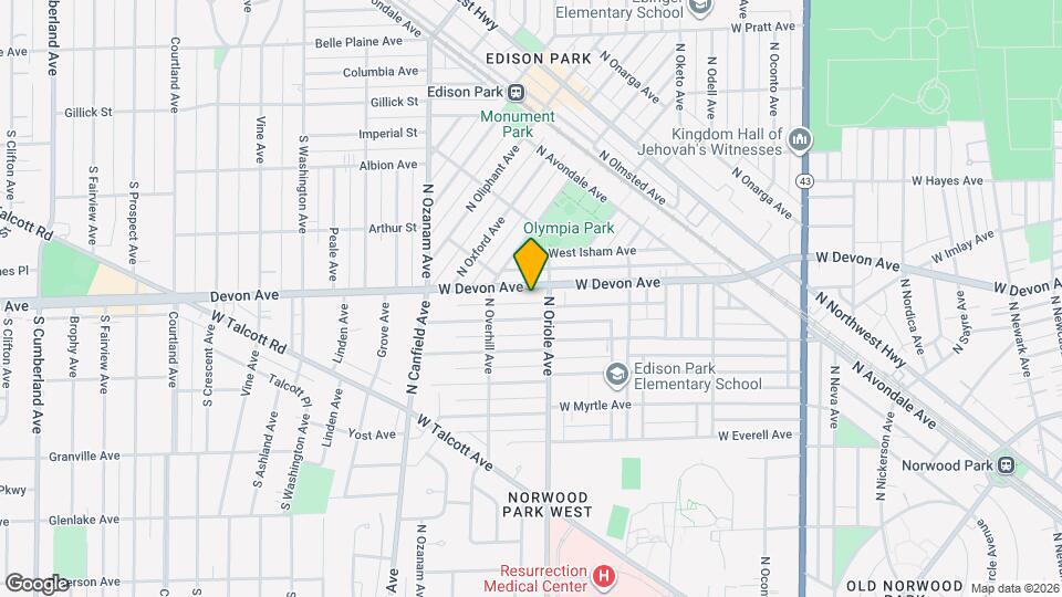 7615 W Devon Ave Map and Location Details