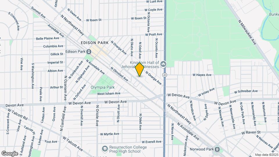 6523 N Northwest Hwy, Unit Second Floor Map and Location Details