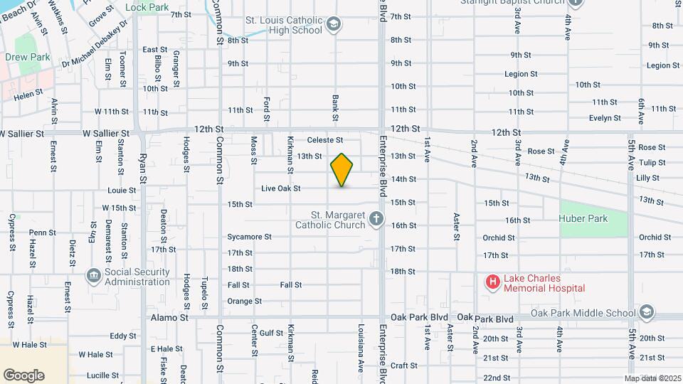 1012 Live Oak St Map and Location Details