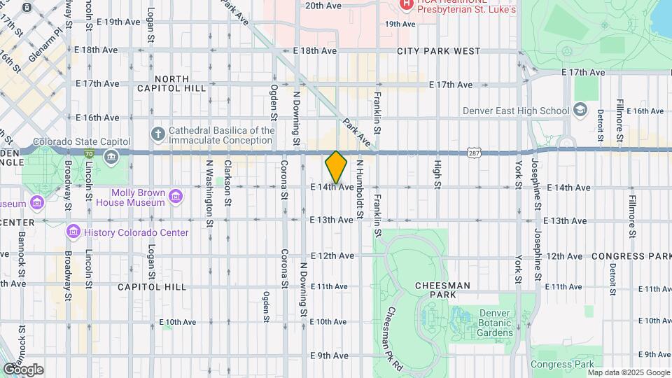 1340 E 14th Ave Map and Location Details
