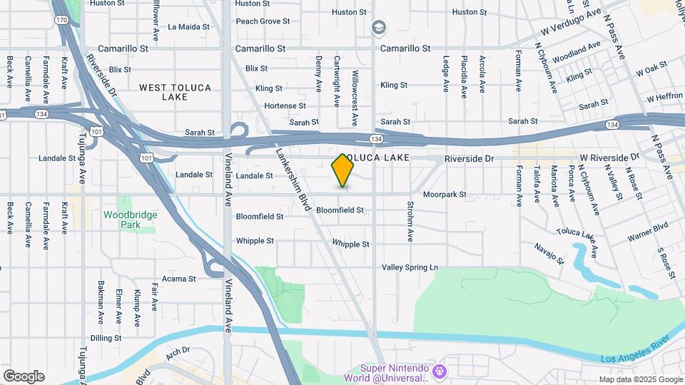10702 Moorpark St Map and Location Details