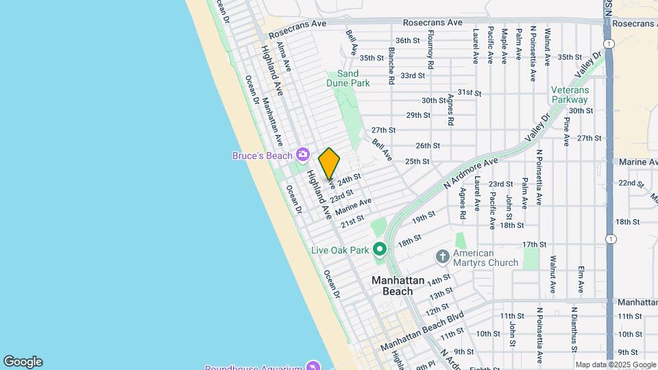 323 24th St, Unit 2 block walks to beach Mapa y Detalles de la Ubicación