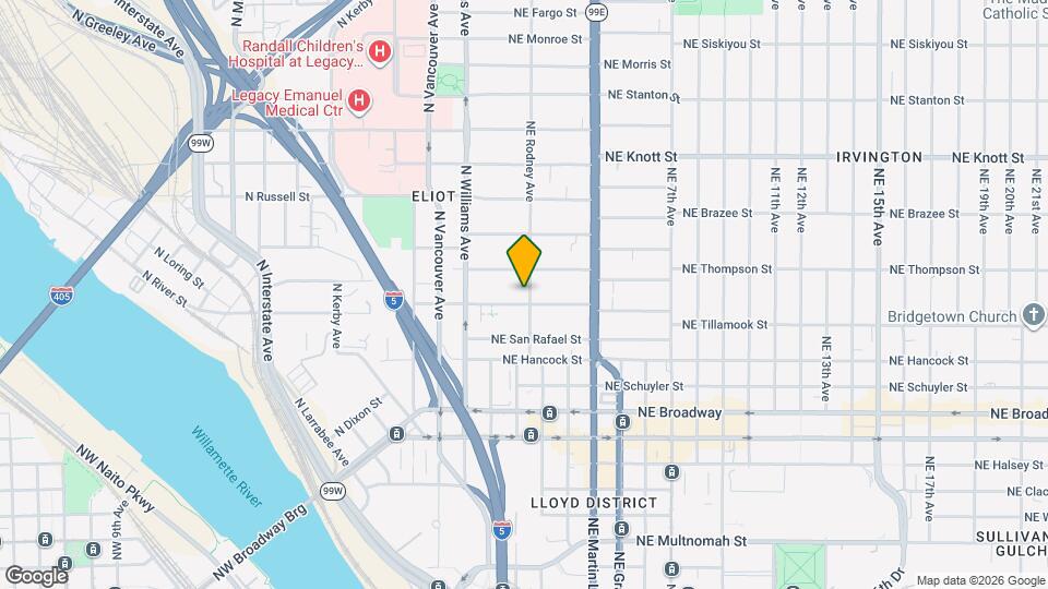 2117 NE Rodney Ave Map and Location Details