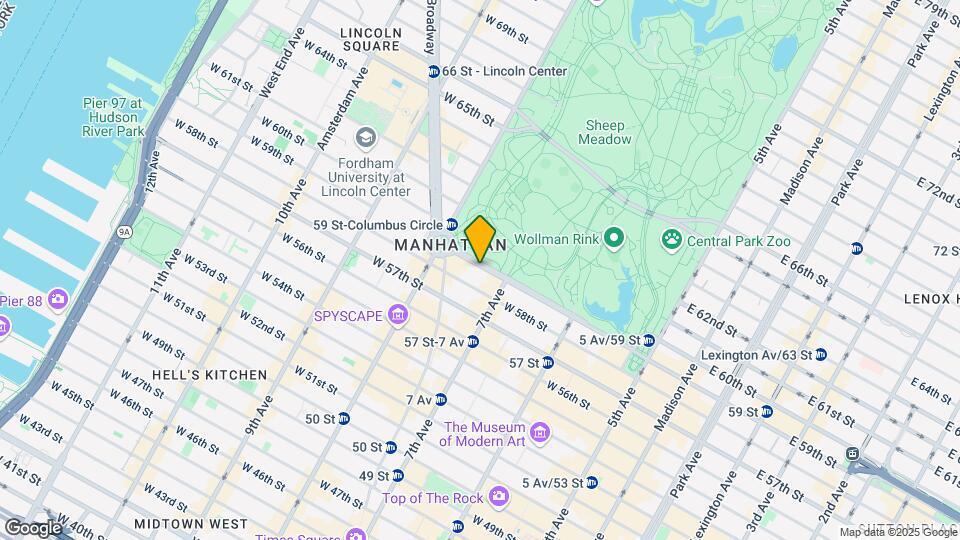 220 Central Park S Mapa y Detalles de la Ubicación
