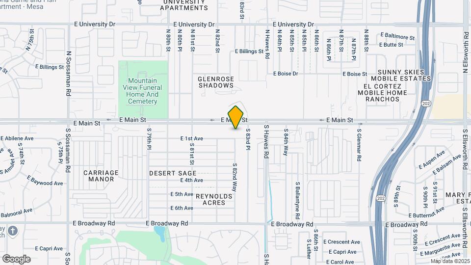 8243 E 1st Ave Mapa y Detalles de la Ubicación