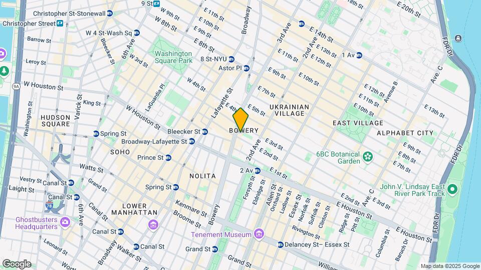 329 Bowery Map and Location Details