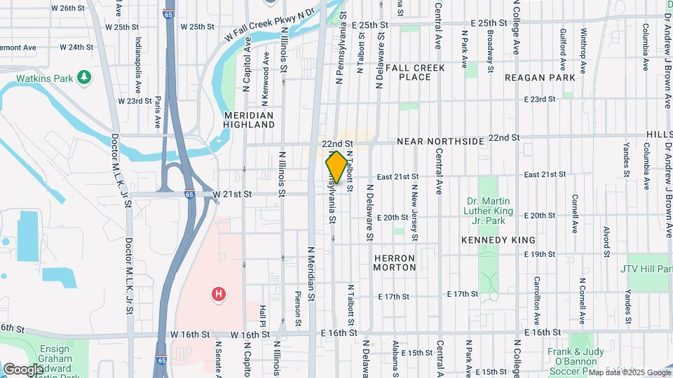2107 N Pennsylvania St Map and Location Details