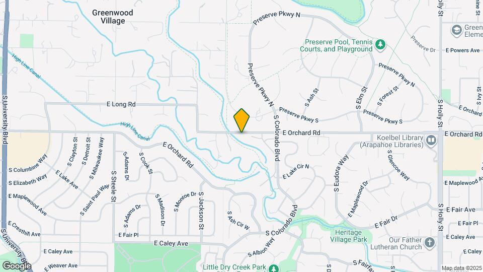 4212 E Orchard Pl, Unit N114 Map and Location Details
