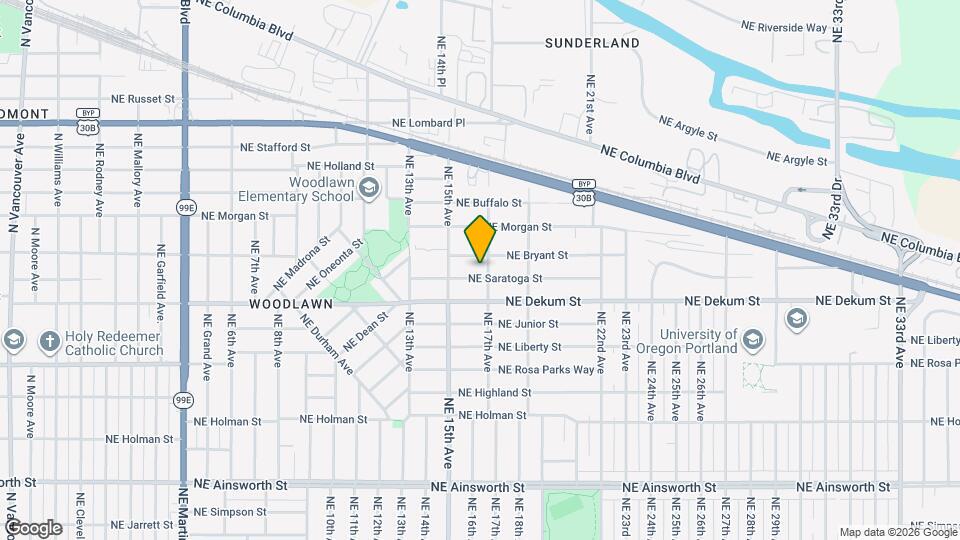 1623 NE Saratoga St, Unit ADU Map and Location Details