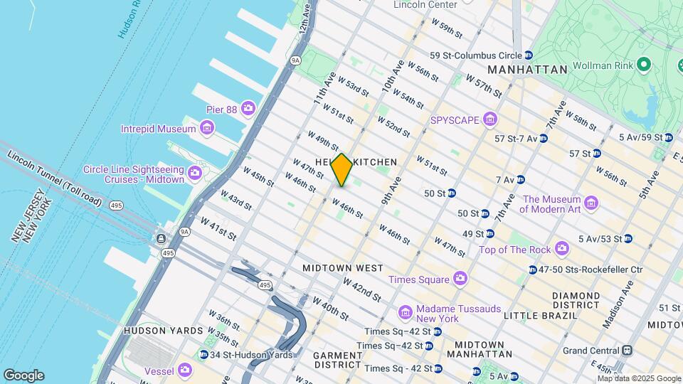 454 W 47th St Map and Location Details