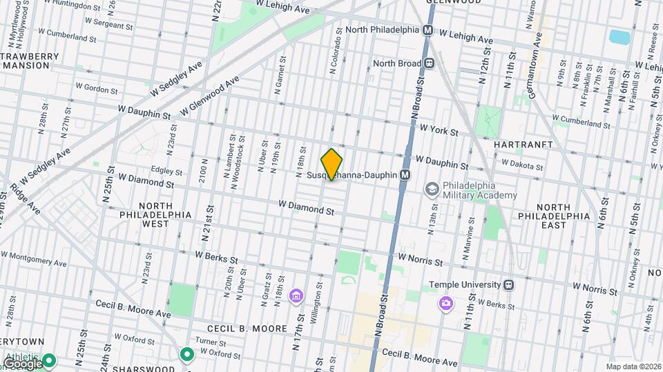 1634 W Susquehanna Ave Mapa y Detalles de la Ubicación