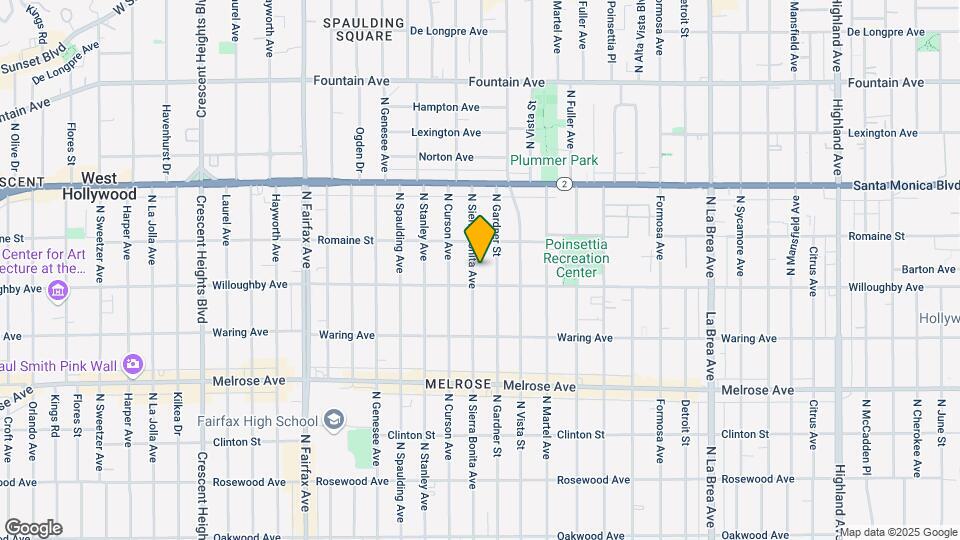 916 N Sierra Bonita Ave Mapa y Detalles de la Ubicación