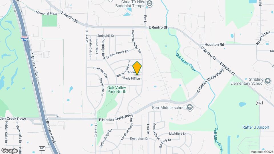 1109 Shady Hill Ln Map and Location Details