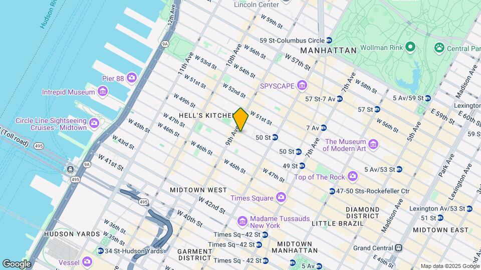 348 W 49th St Map and Location Details