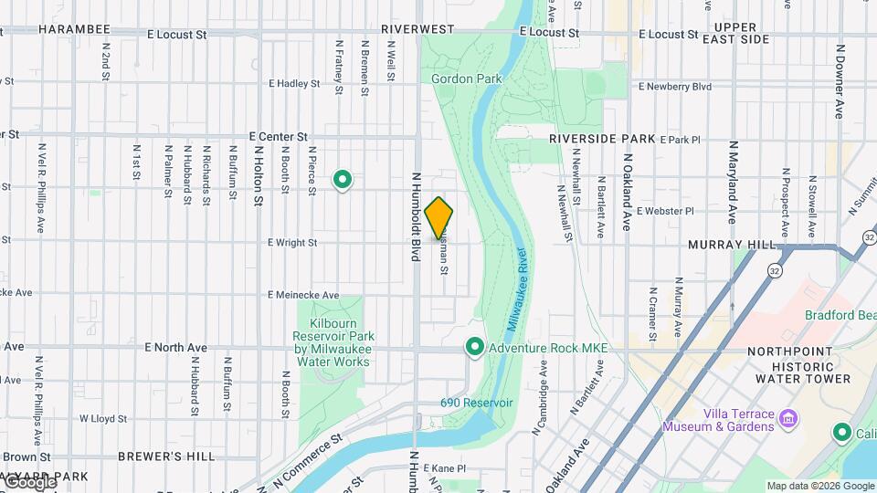 1128 E Wright St, Unit Upper Map and Location Details