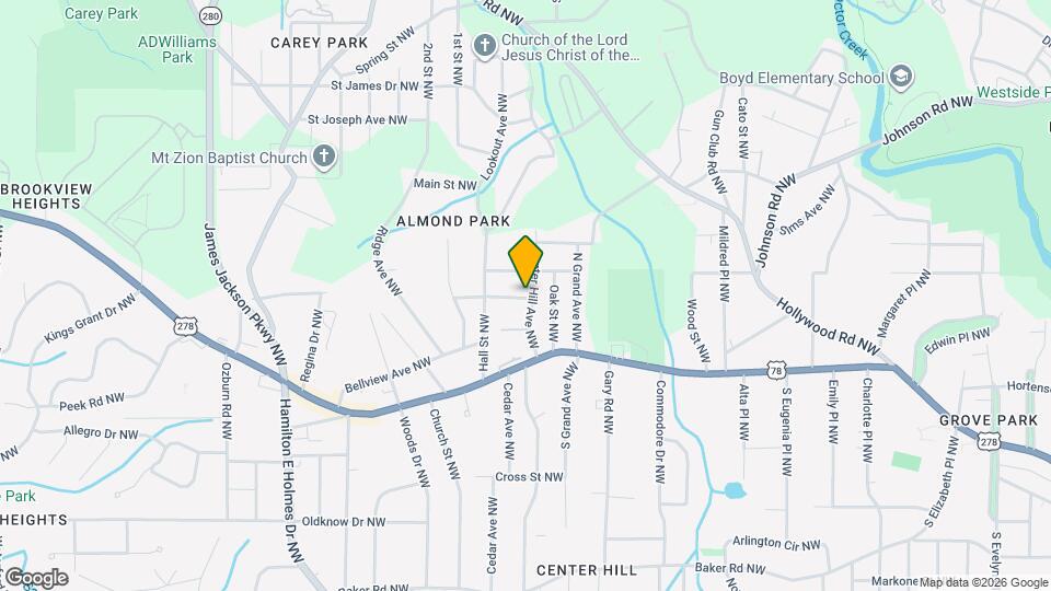 874 Center Hill Ave NW Map and Location Details