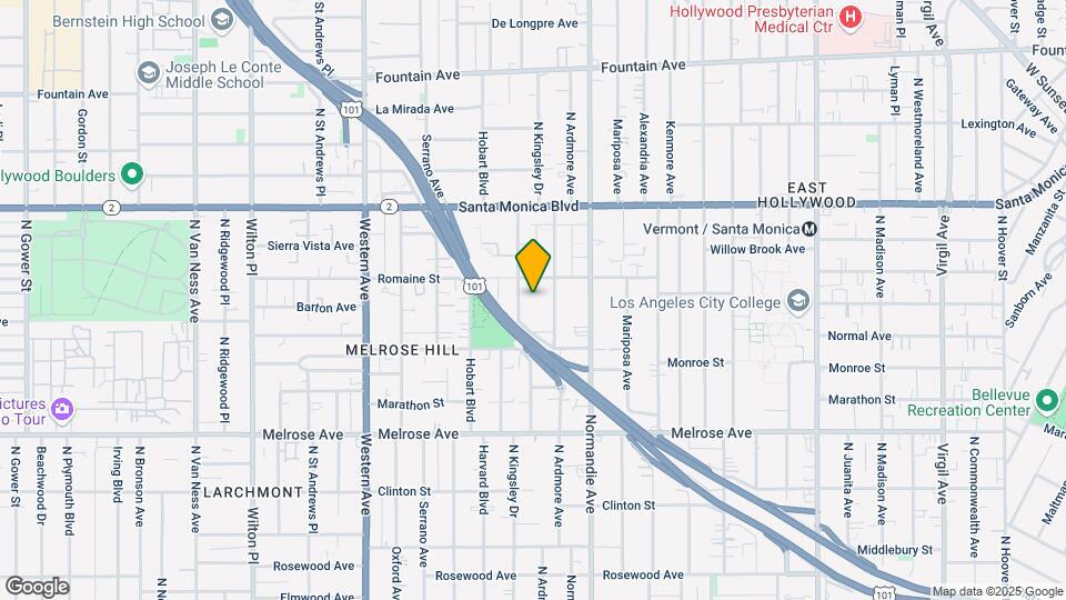 950 N Kingsley Dr Map and Location Details
