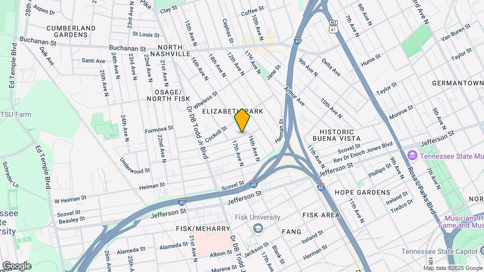 1600 Underwood St Mapa y Detalles de la Ubicación