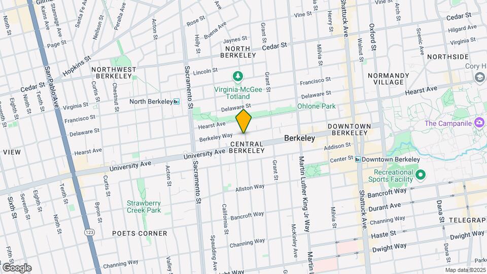 1646 Berkeley Way Map and Location Details