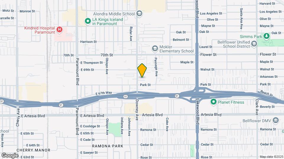 17042 Downey Ave, Unit D Map and Location Details