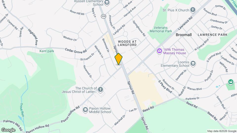 602 Paxon Hollow Rd Map and Location Details