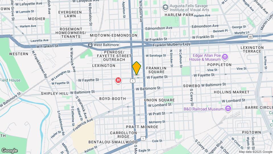 1834 W Fayette St Map and Location Details