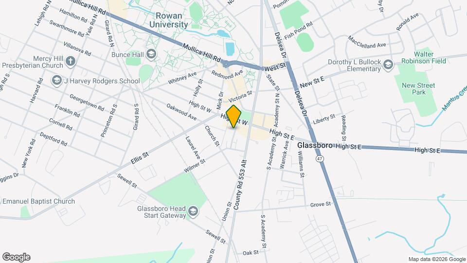 43 S Poplar St Map and Location Details