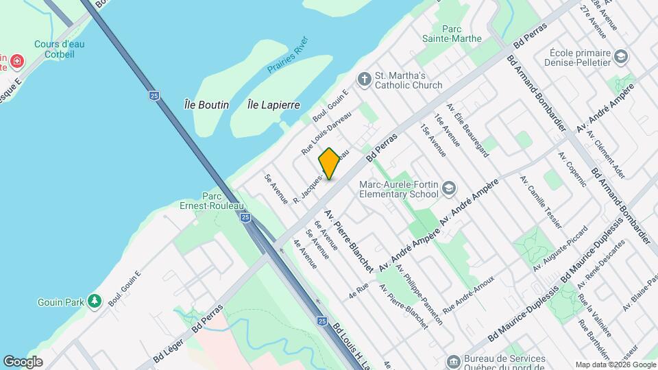 7385 Perras Boul Map and Location Details