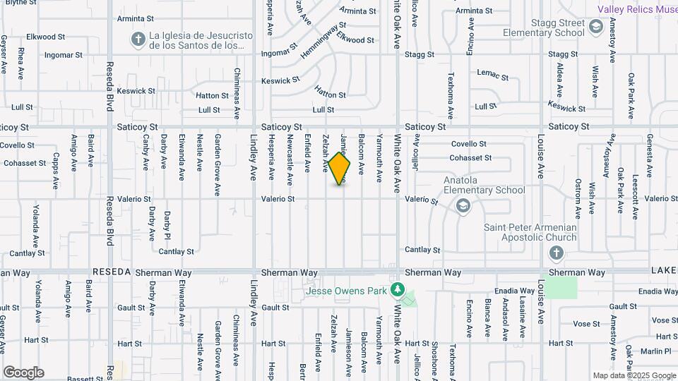 7411 Jamieson Ave Map and Location Details