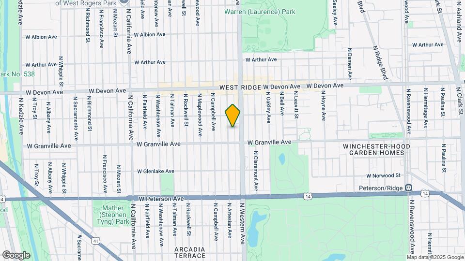 6225-6227 N Artesian Ave Map and Location Details