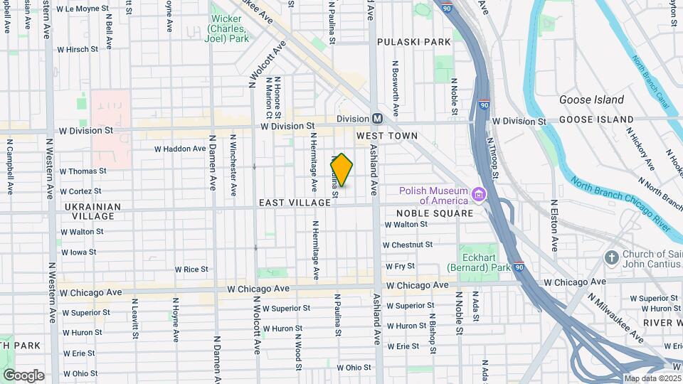 1019 N Paulina St Map and Location Details