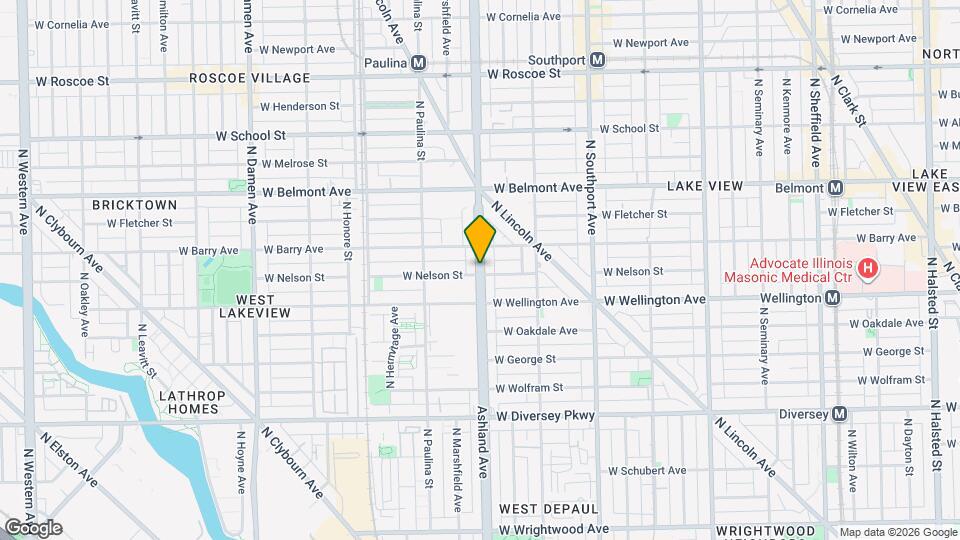 3034 N Ashland Ave, Unit 1 Map and Location Details