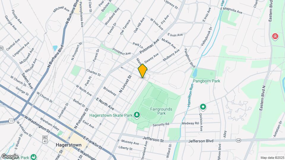 650 N Mulberry St Map and Location Details