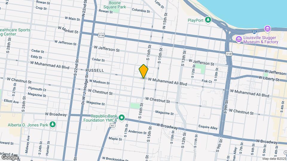 1600 W Muhammad Ali Blvd Mapa y Detalles de la Ubicación