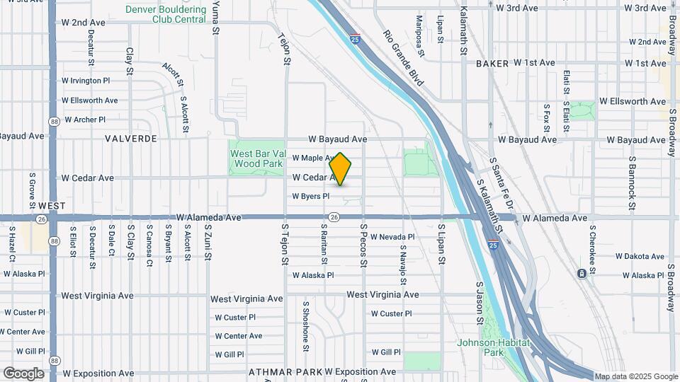 1463 W Byers Pl Map and Location Details