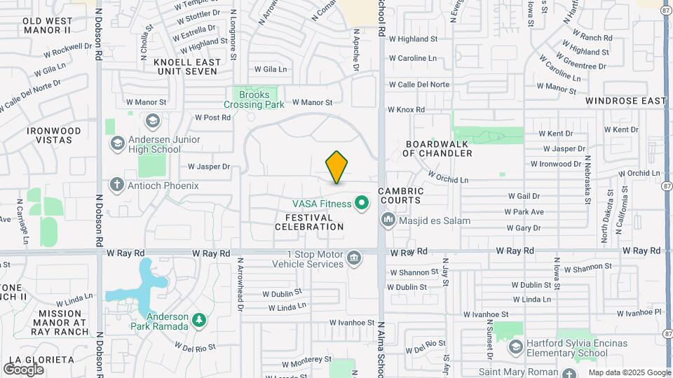 1182 W Orchid Ln Mapa y Detalles de la Ubicación