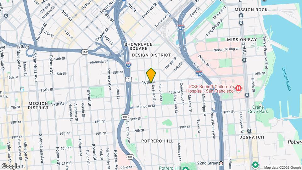 380 De Haro Street Map and Location Details