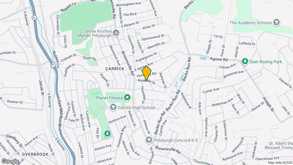 110 Madeline St Map and Location Details